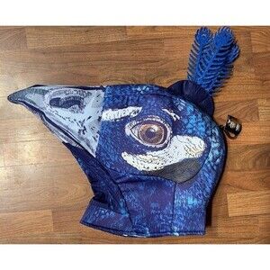 Hyde And Eek Adult Mask Blue Soft Halloween Large Peacock Head Costume Cosplay